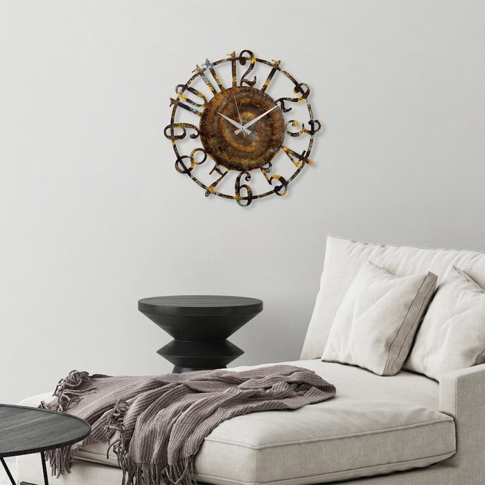 Wallity Reloj de Pared de Metal Decorativo Multicolor